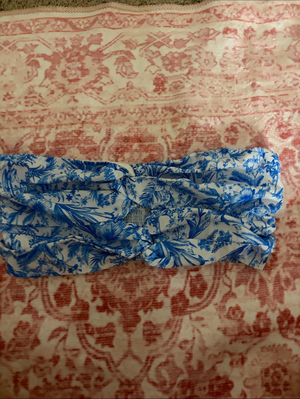 Blue Floral Twist tube top from SHEIN - Women shirts